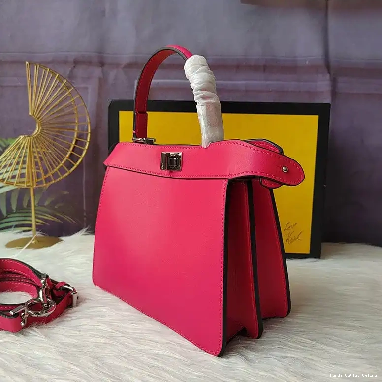 Cheap Rose Fendi Nappa In Petite Leather Bag Peekaboo ISeeU 0527